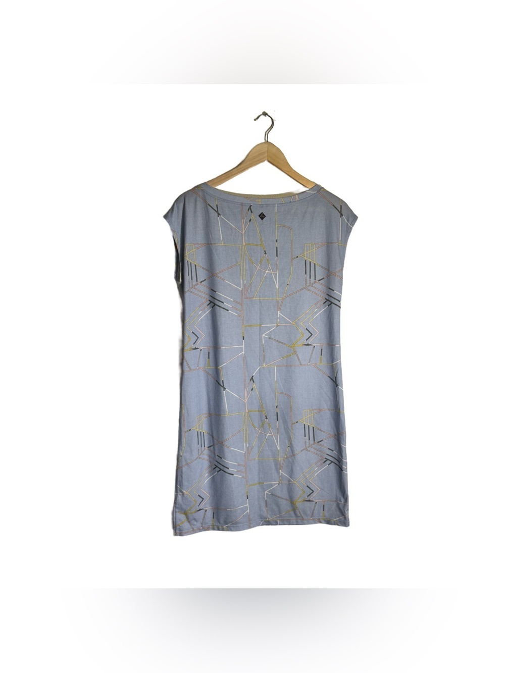 Prana Sanna Dress Women's Small Sleeveless Shift Blue Geometric Beach Travel - Picture 3 of 6